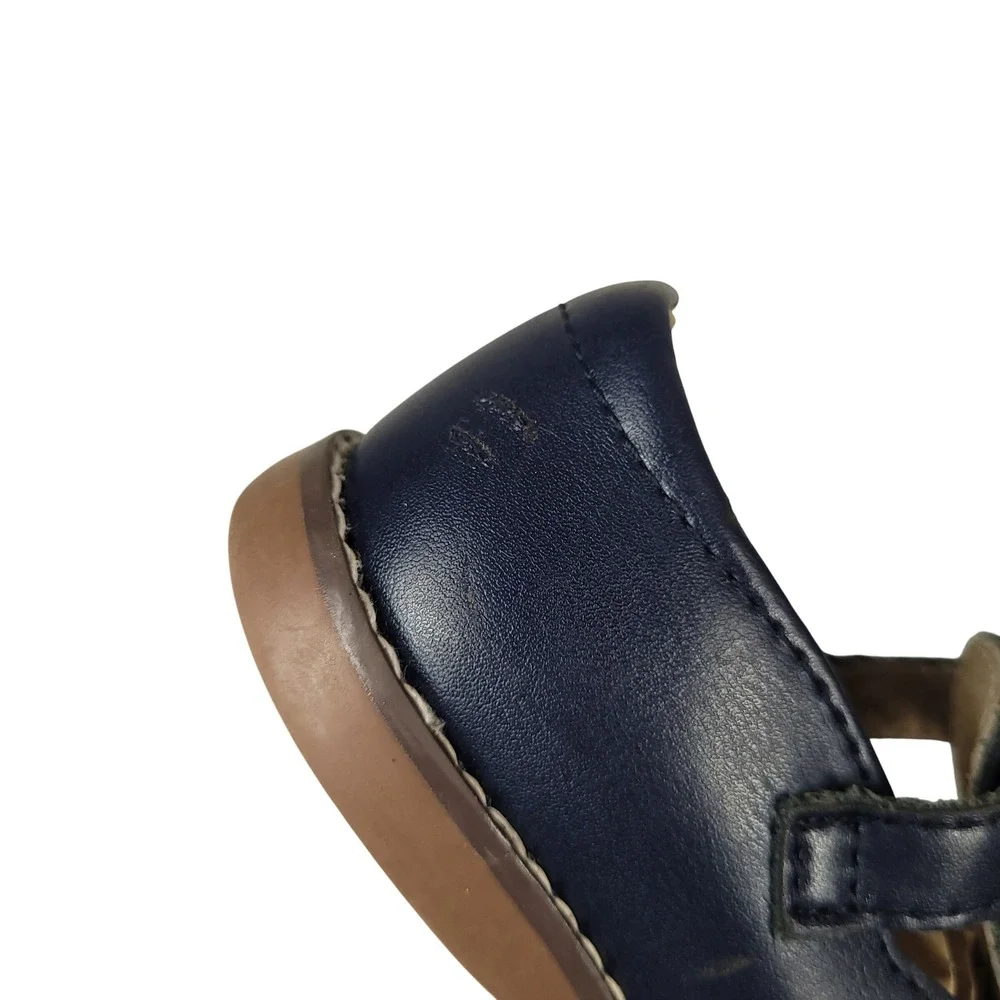 Footmates Danielle Mary Jane Shoes Toddler 7.5 Double Buckle Girls Navy Blue